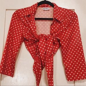 button down crop top